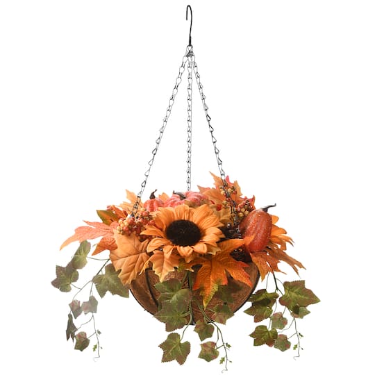 18" Harvest Hanging Basket with Ivy